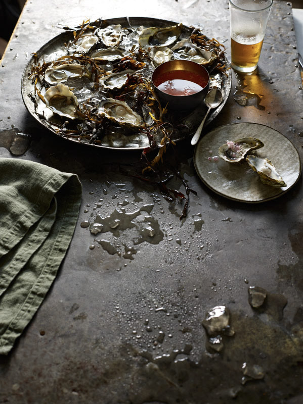 food stylist in San Francisco - Oyster platter with ice photographed by Laurie Frankel Photographer