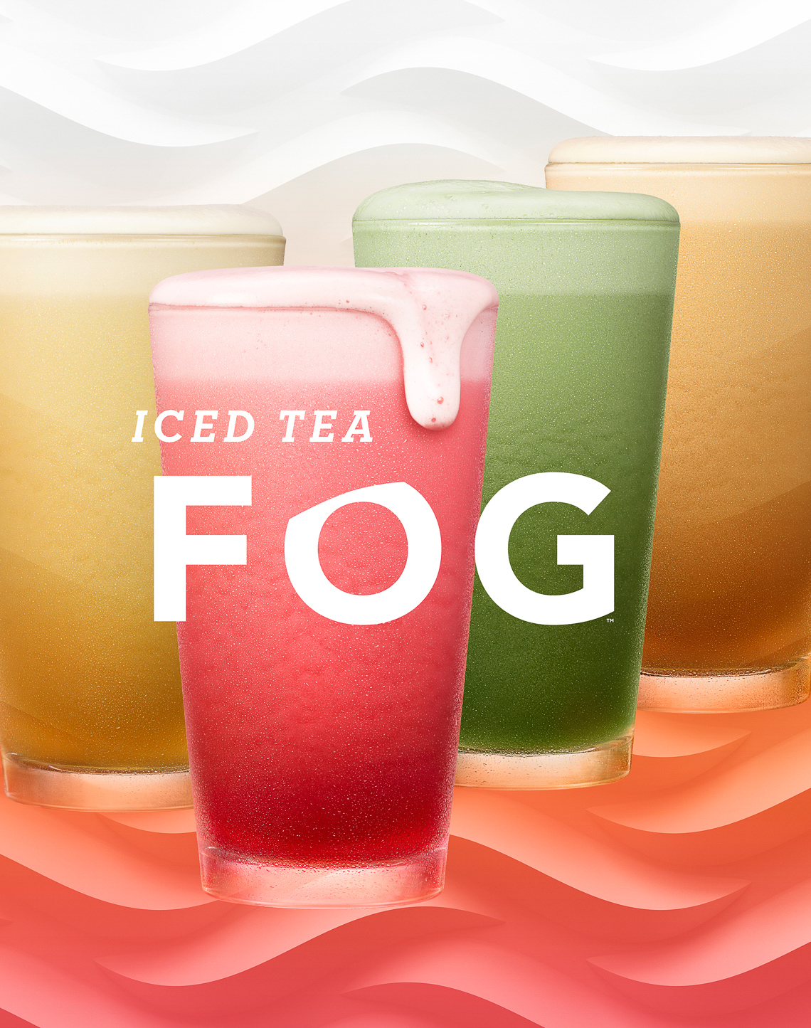 food stylist in San Francisco - Coconut cold brew fog. Matcha green tea fog. Honey black tea fog. wildberry hibiscus tea fog The Fog Nitro Tea Cold Brews - Peet