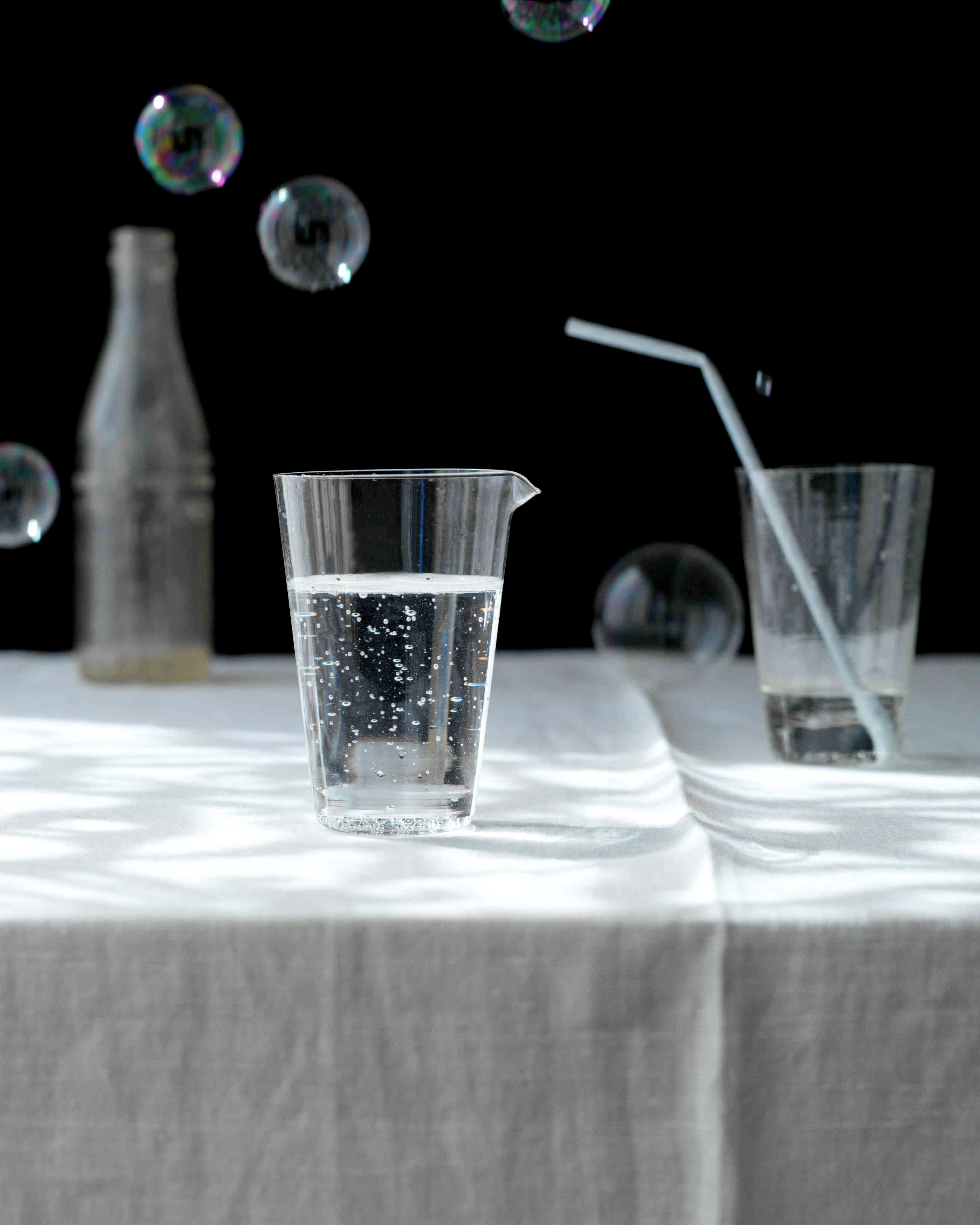 food stylist in San Francisco - water glasses with bubbles: photographed by Laurie Frankel photographer