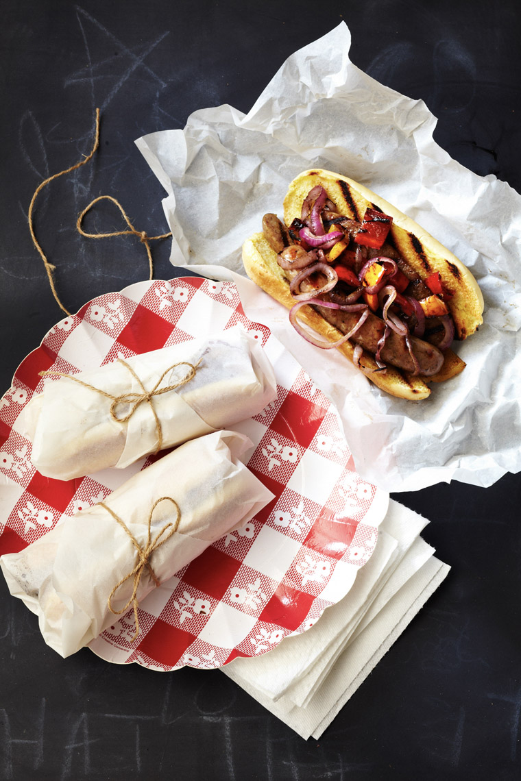 food stylist in San Francisco - Grilled Sausage on a bun for Neely