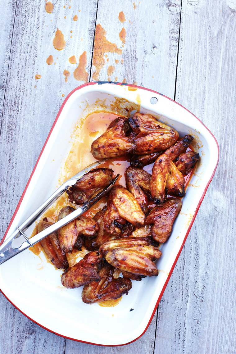food stylist in San Francisco - Spicy chicken wings for Neely