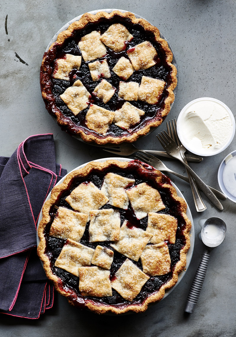 food stylist in San Francisco - Anjou Bakery’s Marionberry Pie Sunset Magazine - 50 All-time best test kitchen recipes photographed by Peden & Munk Photographer