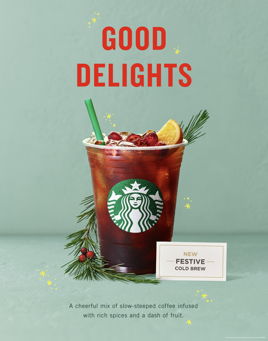 food stylist in San Francisco - Holiday Cold brew coffee Starbucks Coffee - Saudi Arabia photographed by Annabelle Breakey photographer