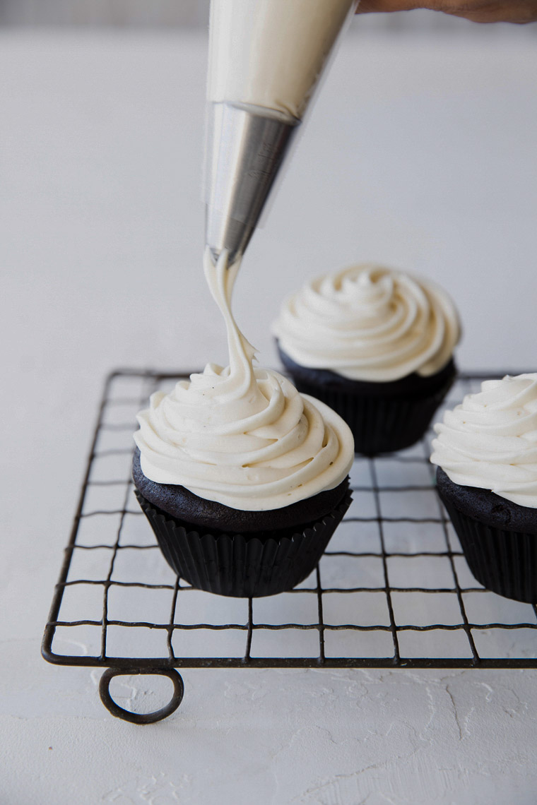 food stylist in San Francisco - Chocolate ancho chile cupcakes Let us All eat Cake cookbook by Catherine Ruehle author photographed by Erin Kunkel Photographer