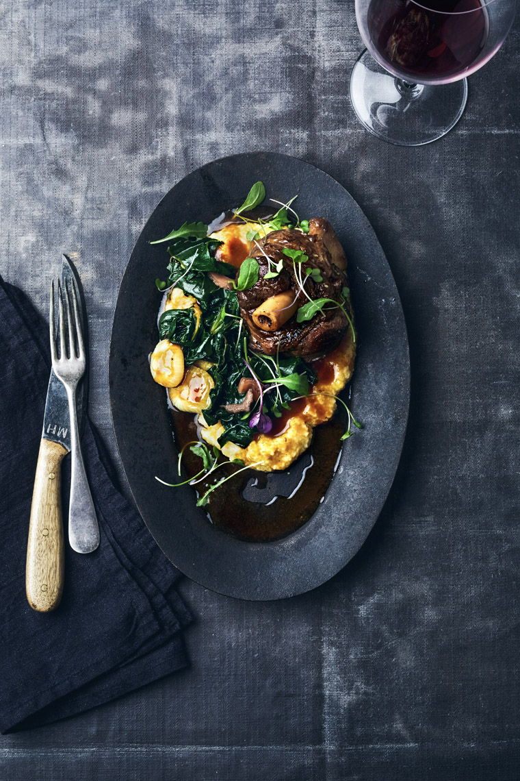 food stylist in San Francisco - Lamb Shank for Wesfield Mall signage, photographed by Eva Kolenko photograpers