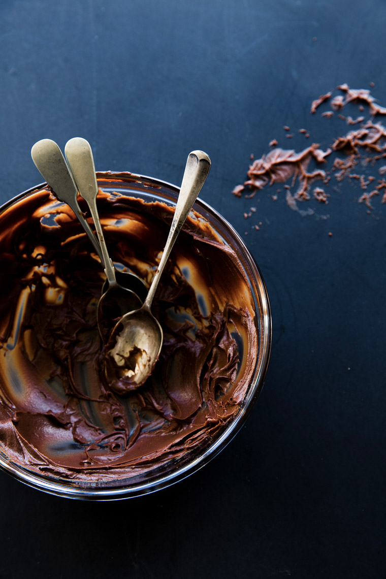 food stylist in San Francisco - Fudgy Frosting for Let us All eat Cake cookbook - Catherine Ruehle author photographed by Erin Kunkel Photographer