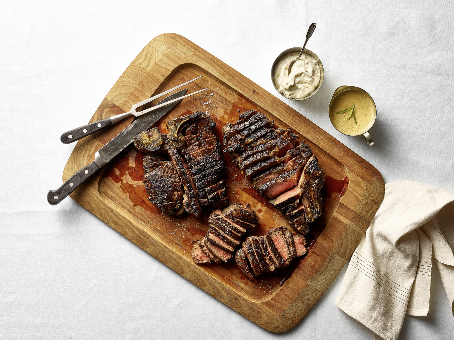 food stylist in Oakland - Dry Aged Steaks for Sunset Magazine photographed by Jeffrey Cross Photographer