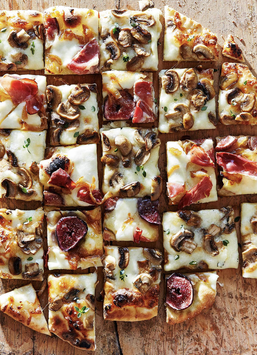 food stylist in San Francisco - Prosciuto Mushroom Pizza photographed by Sue Tallon Photographer