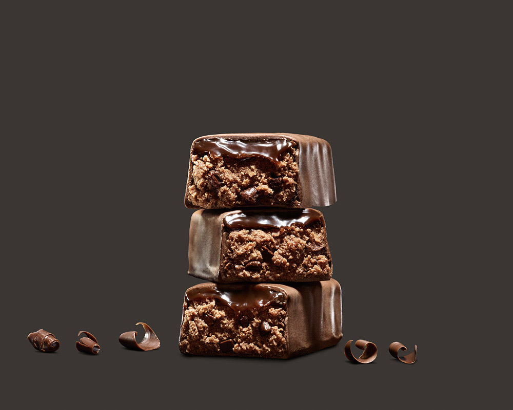 food stylist in San Francisco - Chocolate Chunk bar for MetRX bar Advertising photographed by Maren Caruso photographer
