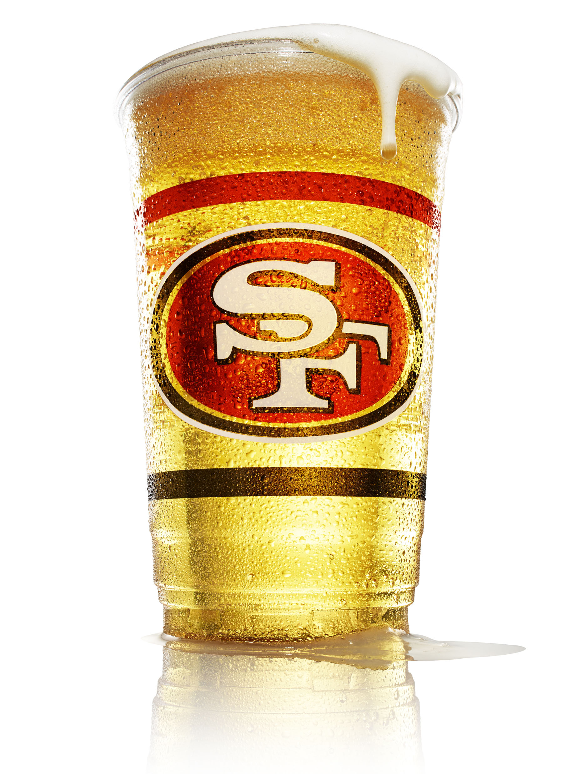 food stylist in San Francisco - large beer on tap with 49ers logo for <a  href=' Francisco 49ers menu  boards for Levi's stadium</a> photographed by <a  href=' Breakey