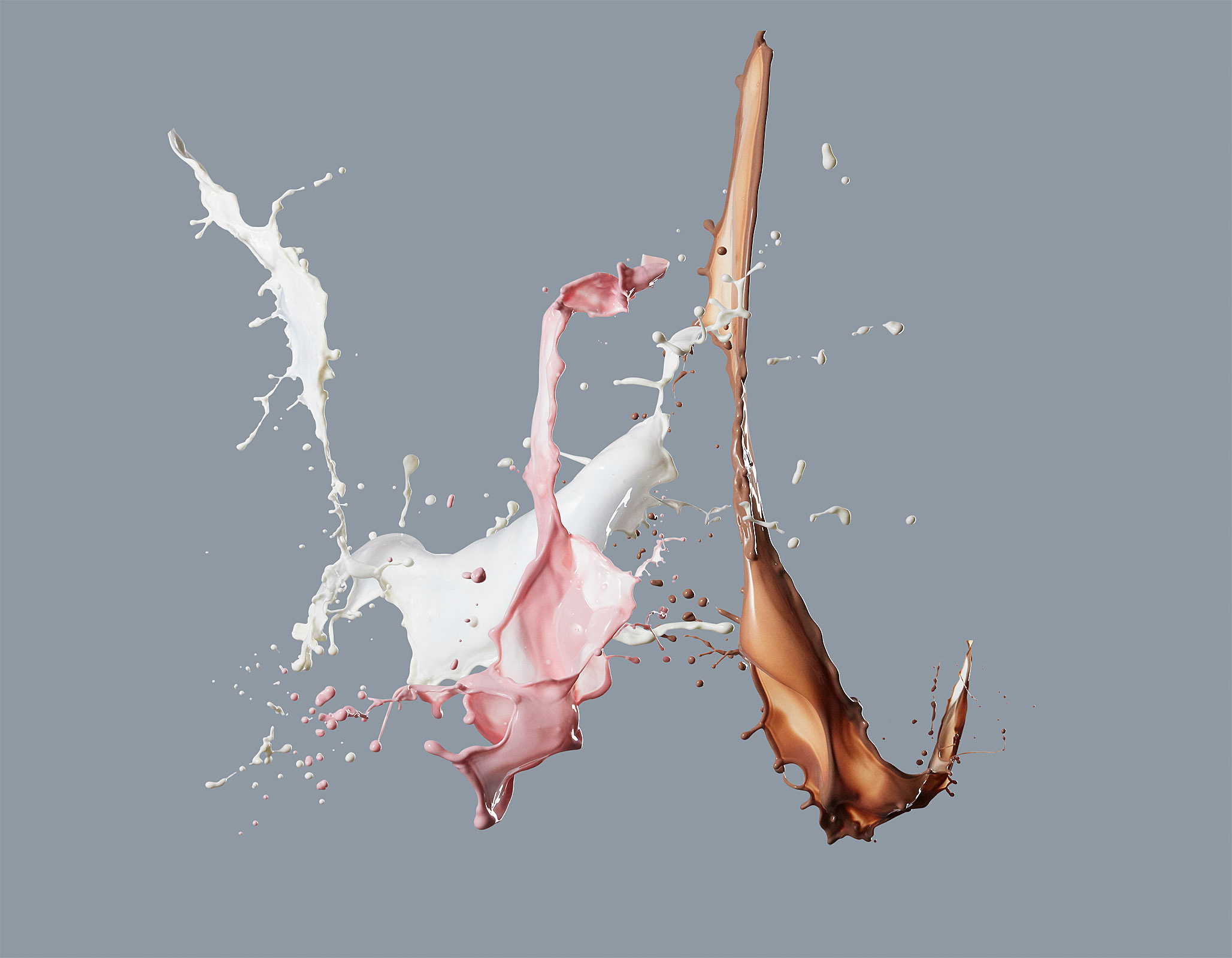 food stylist in San Francisco - Neopolitan milk splash, photographed by Maren Caruso photographer
