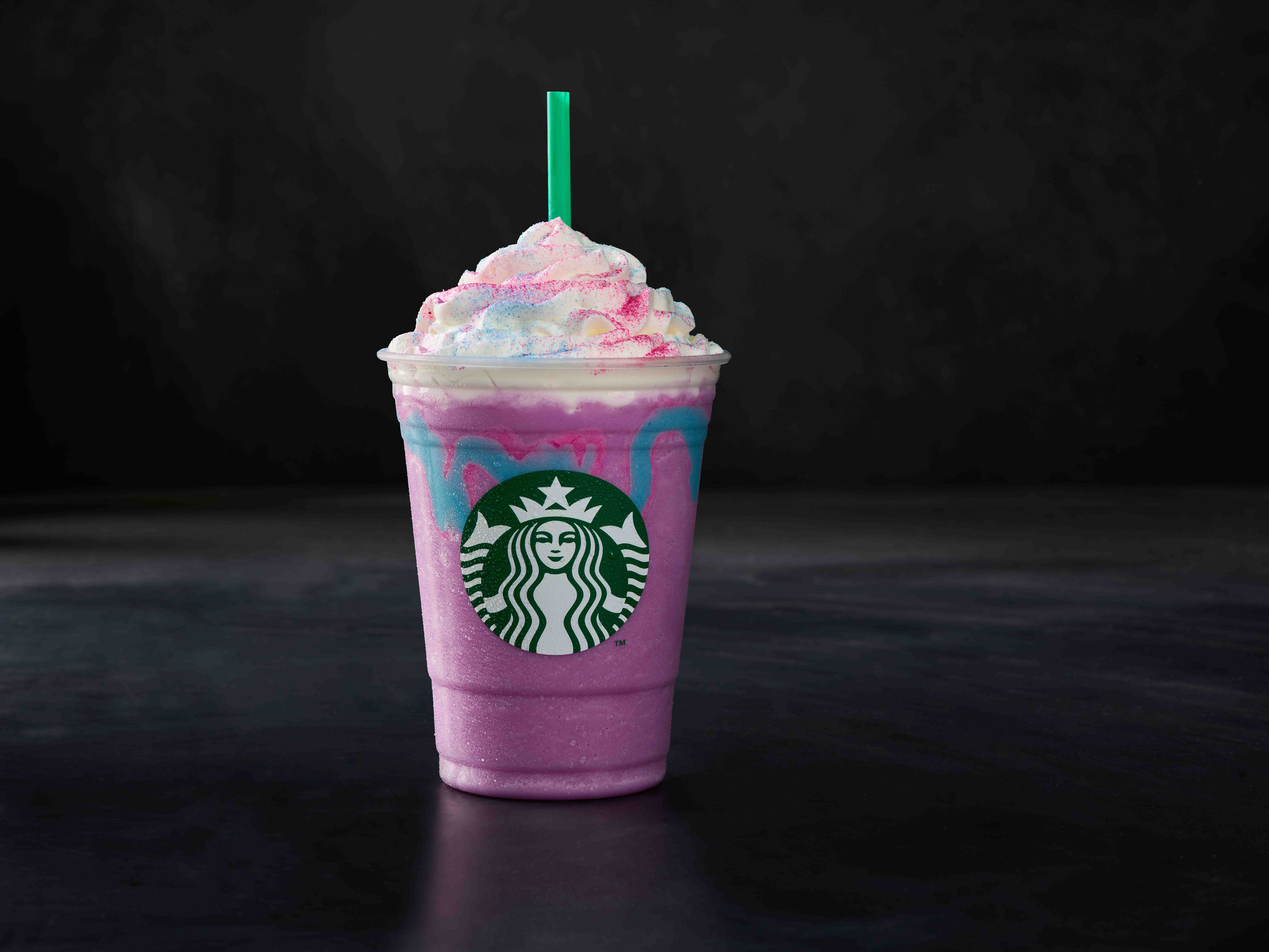 food stylist in Seattle - Unicorn Frappucino Starbucks limited promotion advertising photographed by Kathryn Barnard photographer