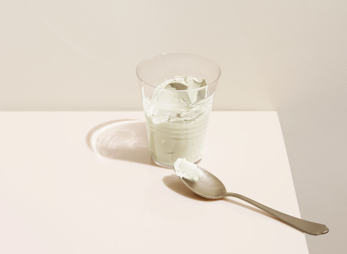 food stylist in San Francisco - Skin cream in glass - Ingredients Robert Valentine art director - Skin Rx advertising photographed by Laurie Frankel photographer