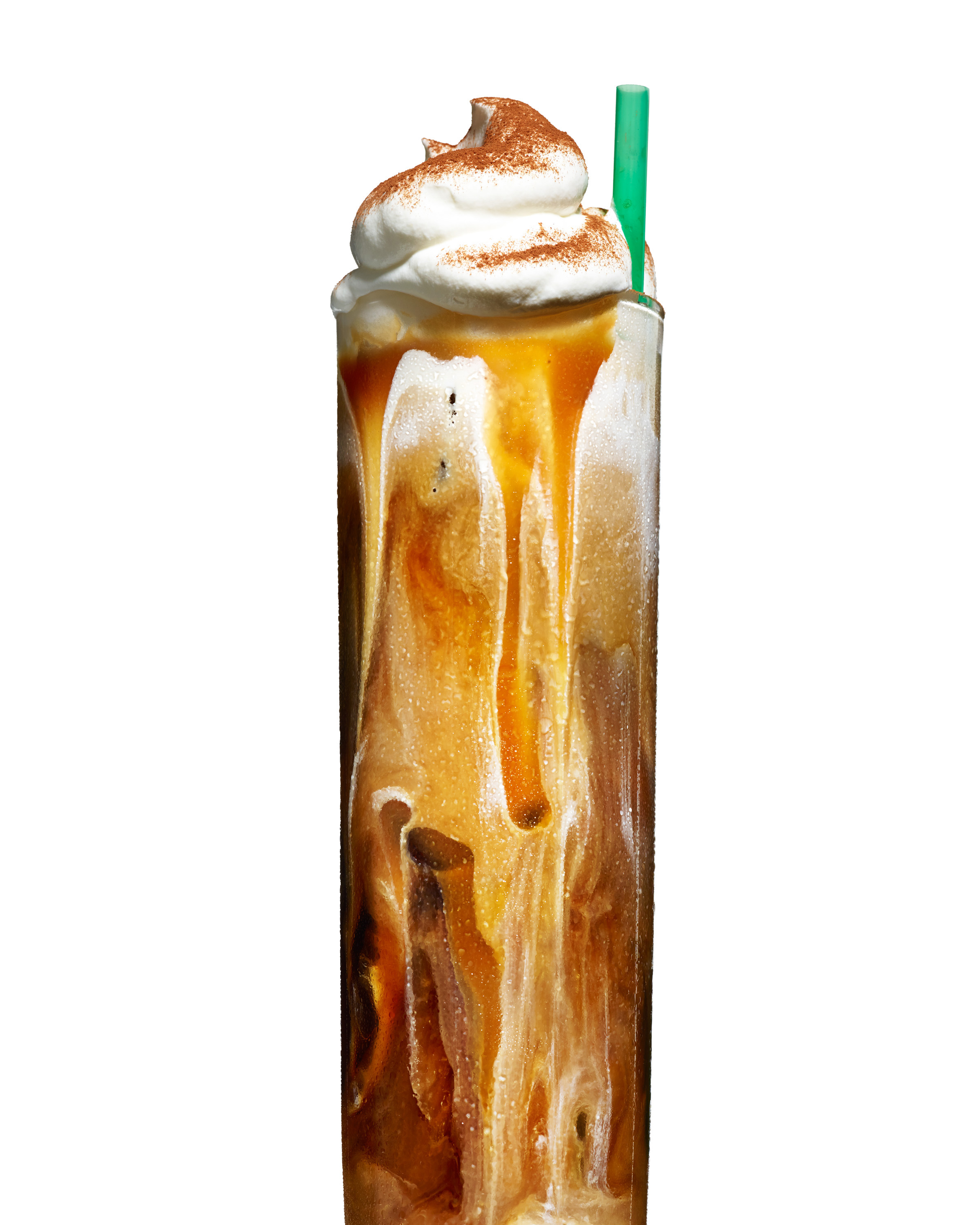 food stylist in San Francisco - Tall iced caramel latte for, photographed by Maren Caruso photographer